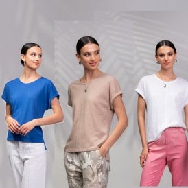 Alison Sheri Sand, White or Blue Top A45140