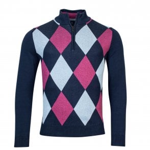 Baileys Giordano Harlequin Sweater Blue or Purple 318449