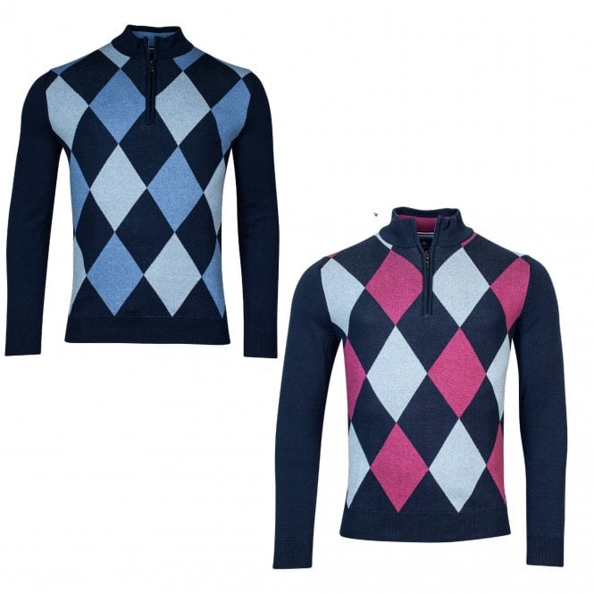 Baileys Giordano Harlequin Sweater Blue or Purple 318449