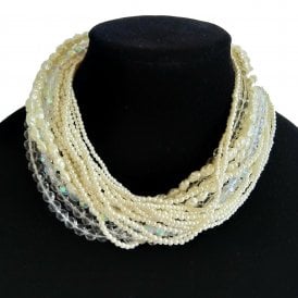 Barbara Easton Pearl and Clear Bead Necklace N60358