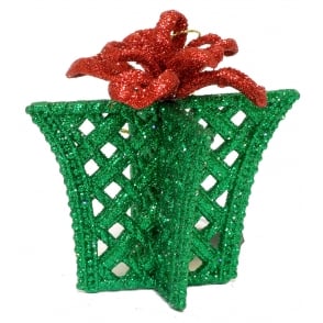 GISELA GRAHAM Christmas Decoration 11270 Green Small Parcel