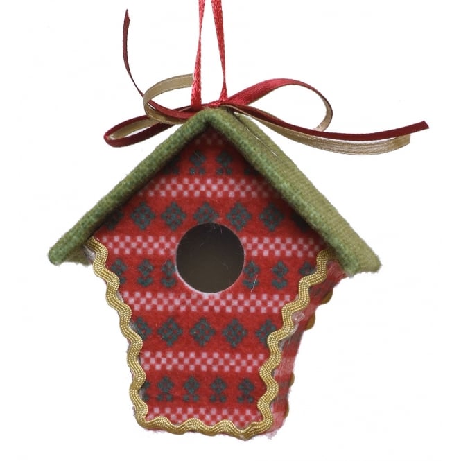 GISELA GRAHAM Christmas Decoration 13415 Red Bird House