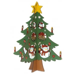 GIFTWARE TRADING Christmas Decoration 13537 Wooden Tree Snowman Giftware Trading 13537