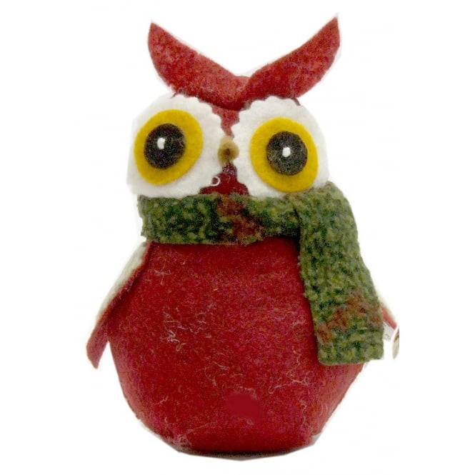 GIFTWARE TRADING Christmas Decoration YU-6711 Felt Owl Red YU-6711 Red