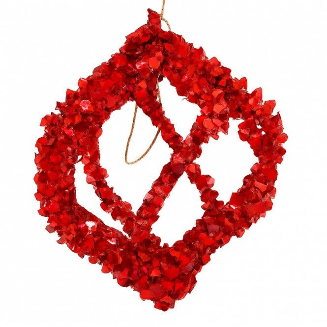 GISELA GRAHAM Christmas Tree Decoration 11017 Red Sparkle Twist Decoration 11017