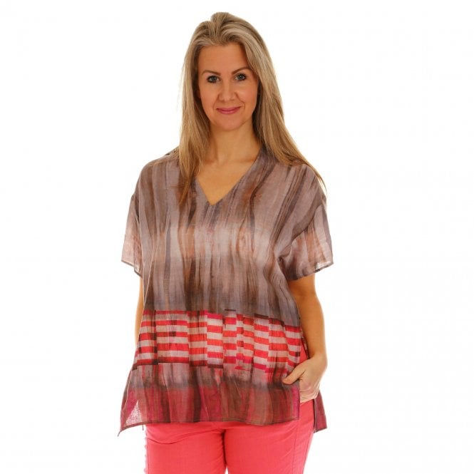 DORIS STREICH  Blue or Taupe Top 208639