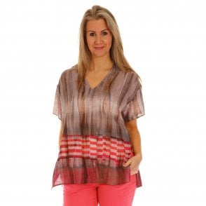 Doris Streich Blue or Taupe Top 208639