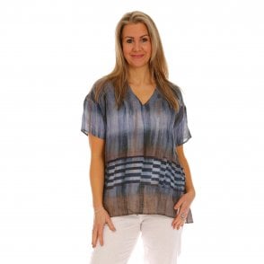 Doris Streich Blue or Taupe Top 208639