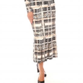 Eugen Klein Beige Print Skirt 4039 04 22432