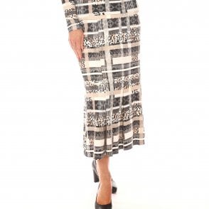 Eugen Klein Beige Print Skirt 4039 04 22432