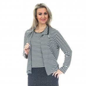 Eugen Klein Black and White Stripe Cardigan 2845 01 21108