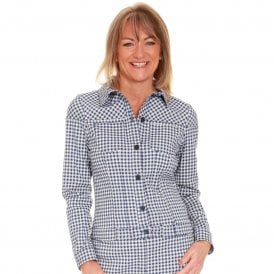Eugen Klein Blue and White Check Jacket 2880 01554