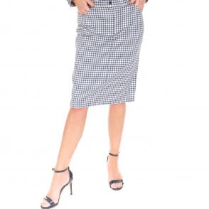 Eugen Klein Blue and White Check Skirt 4720 01554