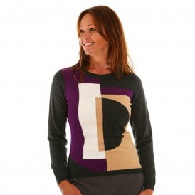 Eugen Klein Grey and Purple Sweater 8536 02070