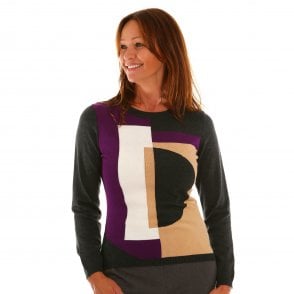 Eugen Klein Grey and Purple Sweater 8536 02070