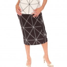 Eugen Klein Navy Print Skirt 4048 01408