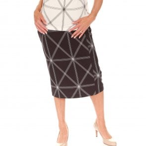 Eugen Klein Navy Print Skirt 4048 01408