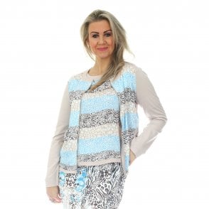 Eugen Klein Ocean Blue and Sand Cardigan 2807 05 21522