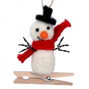 Gisela Graham Snowman With Black or Red and White Hat Decoration 17911
