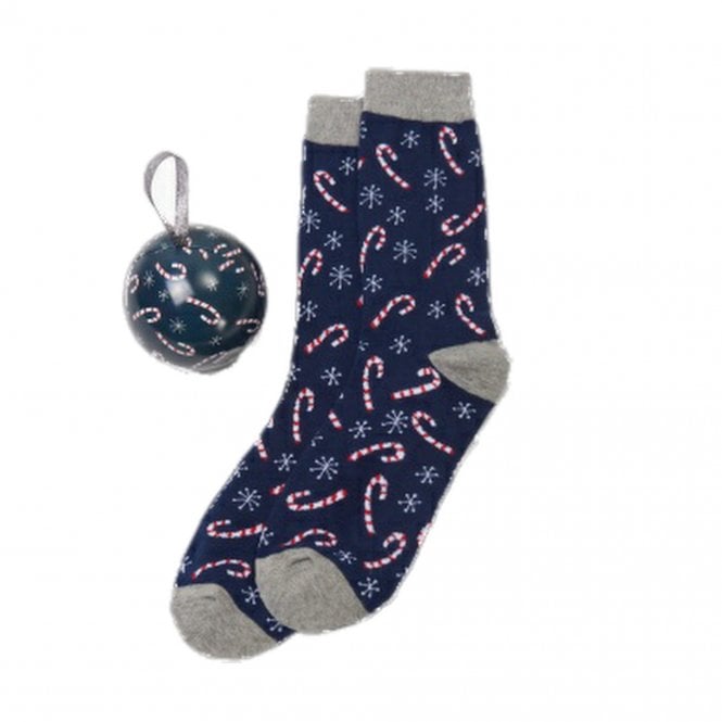 HATLEY Blue Candy Cane Socks BA7CANE002