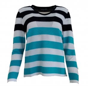 KRIS FASHION Kris Pink or Blue Stripe sweater 221156