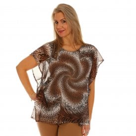 Latte Animal Print Top E657
