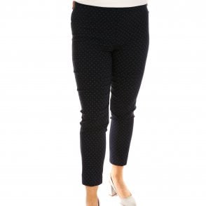 Latte Cropped trouser in Navy White Black or Red T7002