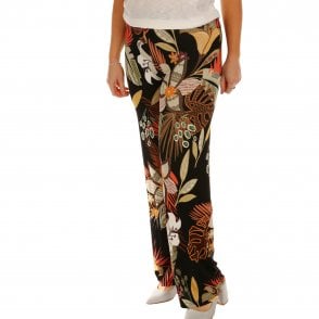 Latte jungle print trouser EM11189