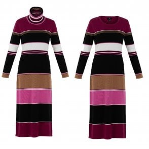 Marble Berry Dress with Scarf 7216