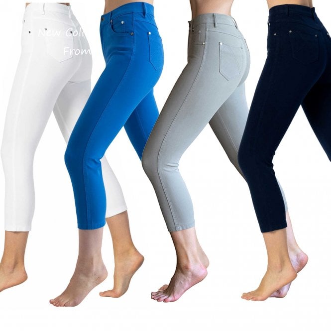 MARBLE  Cropped Jean White, Khaki, Navy, Blue 2412