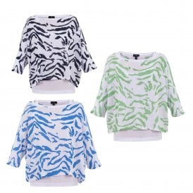 Marble Mint Navy or Blue Top 6951
