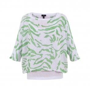 Marble Mint Navy or Blue Top 6951