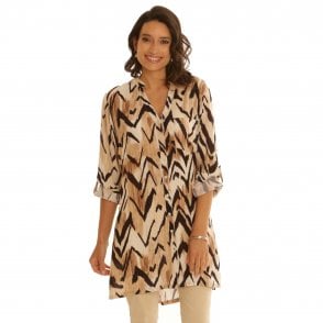 Pomodoro Animal Print Blouse 52523