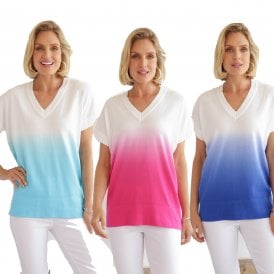 Pomodoro Pink Navy or Turquoise Sweater 32302