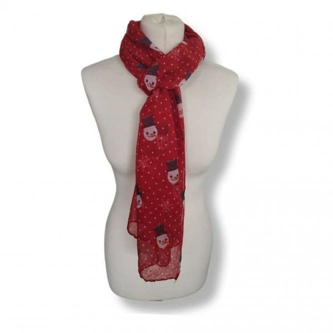 PASSION Red Snowman Scarf PS6669