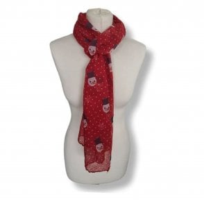 PASSION Red Snowman Scarf PS6669