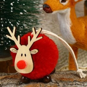 NIHAO Wooden reindeer Red or Cream NH3839339
